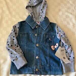 Hello Kitty Denim Jacket/Hoodie  Blue 2T
